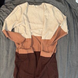 Colorblock Open Front Cardigan